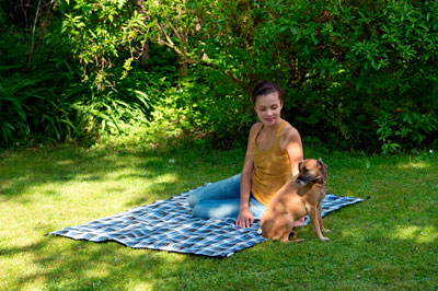 Amazonas Coperta da picnic ultra leggera 150x120 cm, blu