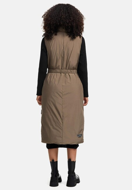 Navahoo Abendlied gilet lungo da donna, marrone pietra