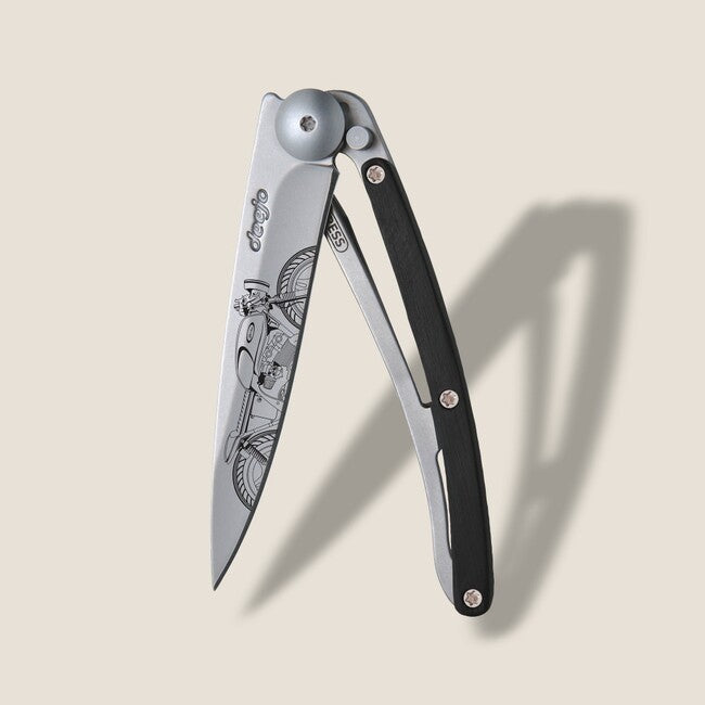 Deejo Tattoo legno Cafe Racer coltello di chiusura