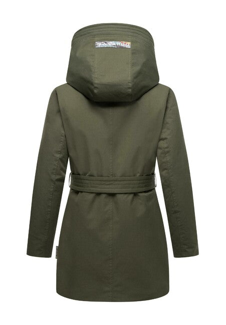 Navahoo Eishauch parka invernale da donna con cappuccio, oliva scuro
