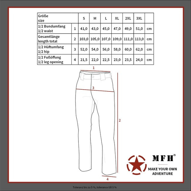 MFH Professional Pantaloni tattici Attack Teflon Rip Stop, neri