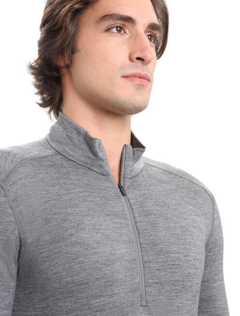 Icebreaker Oasis felpa termica con zip e cappuccio 200, grigia