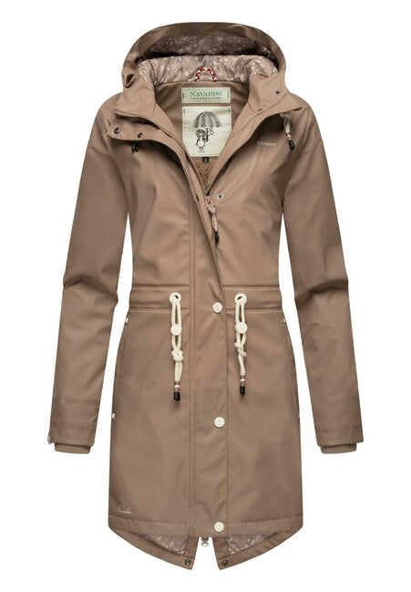 Navahoo Flower of ocean giacca impermeabile da donna, taupe