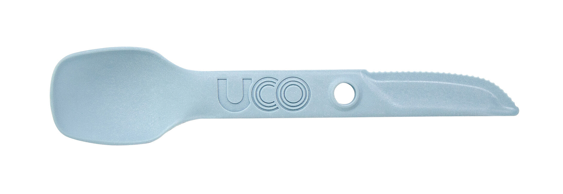 UCO Switch set di posate in nylon espandibile con occhiello per l'aggancio e porta forchetta Spork, stoneblue