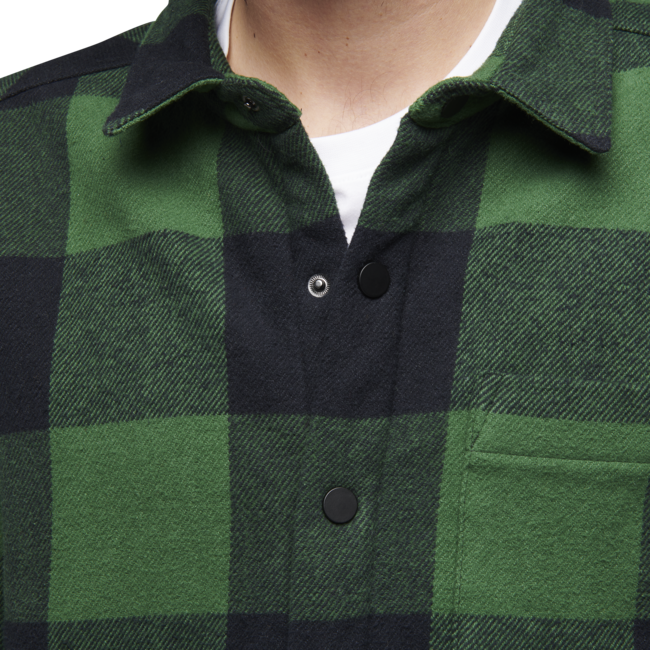 Black Diamond Project Lined Flannel camicia di flanella da uomo, plaid verde palma-nero