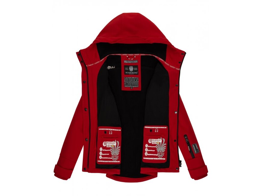 Marikoo Kleine Zicke giacca transitoria da donna con cappuccio, corallo