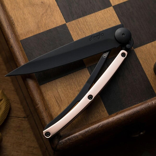 Deejo Coltello di chiusura ORO nero oro rosa 18 carati
