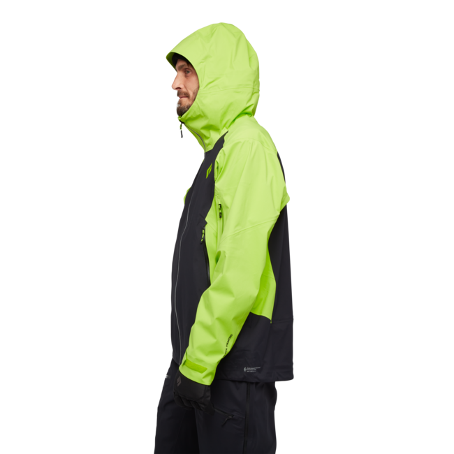 Black Diamond Recon Lt Stretch Shell da uomo, nero-verde lime
