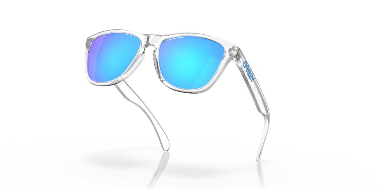 Oakley Frogskins occhiali da sole con telaio Crystal Clear e con le diapositive Prizm Sapphire Iridium 55