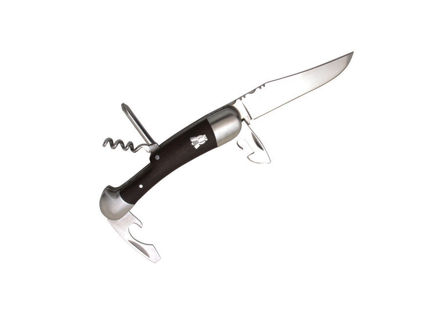 Laguiole DUB093 coltello multifunzione con manico in stamina, nera