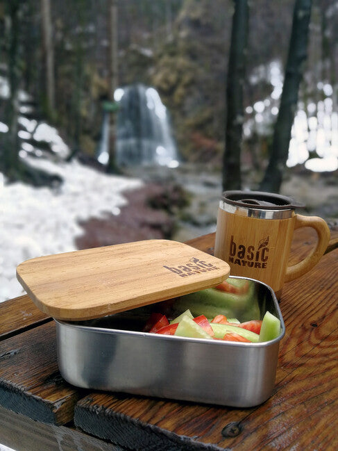 BasicNature Bamboo Stainless Steel Cup, 0.3L
