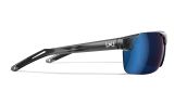 Wiley X Prime Captivate Sunglasses, Polarized Blue Mirror, Gloss Crystal Grey