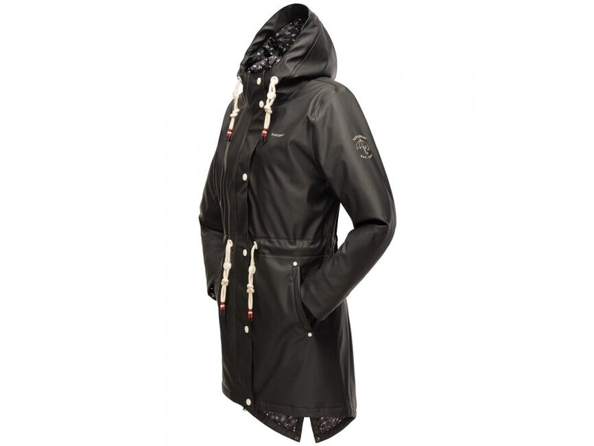Navahoo Flower Of Ocean giacca impermeabile da donna, nera