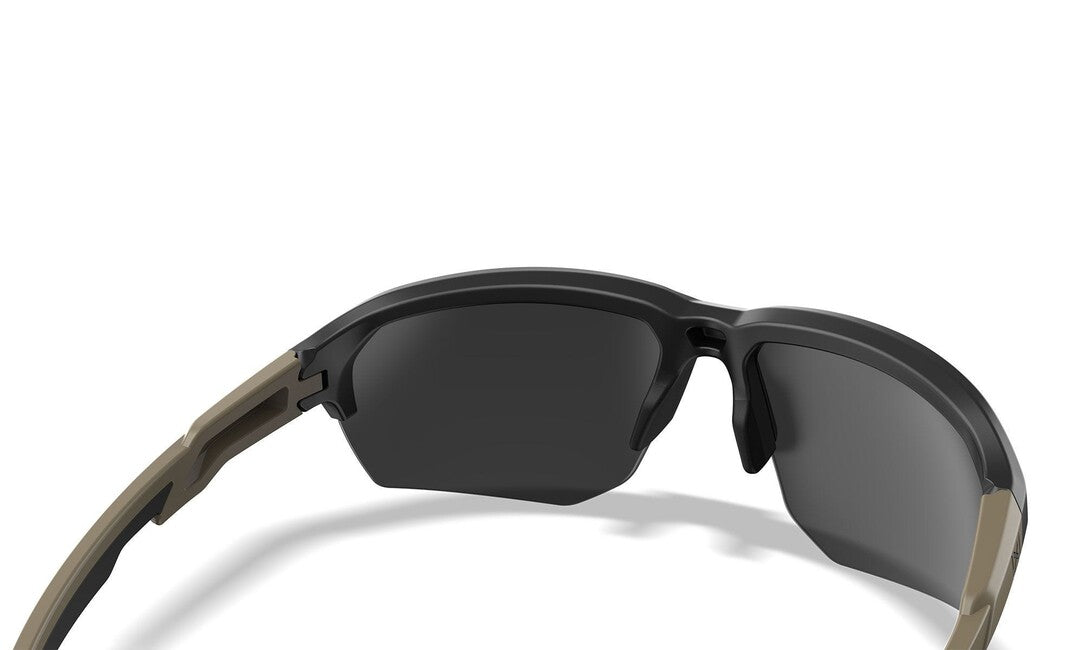 Wiley X Jackal Sunglasses, Captivate Tungsten Mirror, Matte Black/Tan