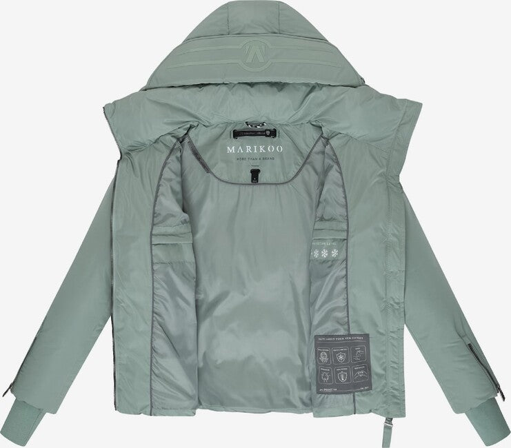 Marikoo Aleyna16 giacca invernale da donna con cappuccio, smokey mint