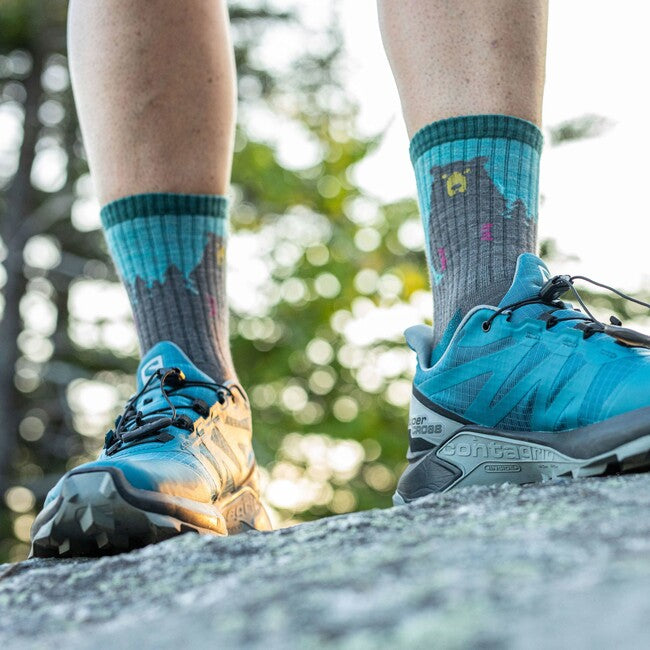 Darn Tough Bear Town Micro Crew calzini leggero con cuscino, aqua