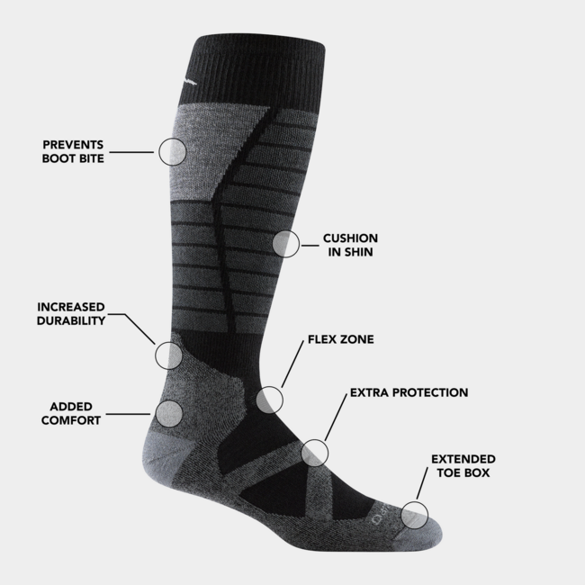 Darn Tough Function X OTC calzini medio leggero con cuscino, neri