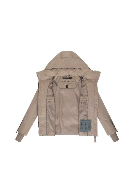 Marikoo Aleyna16 giacca invernale da donna con cappuccio, taupe grey