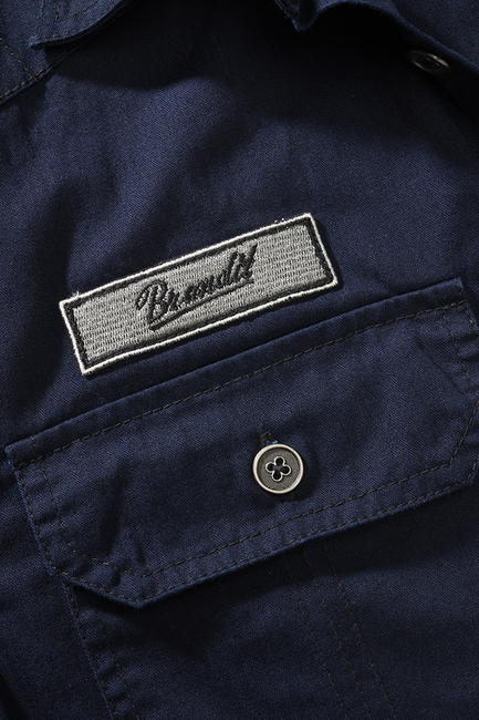 Brandit Luis Vintage camicia a maniche lunghe, blu navy