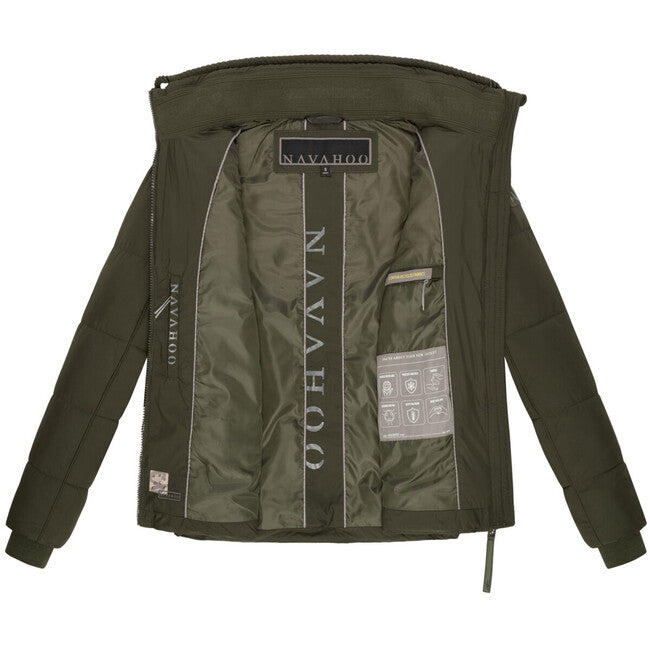 Navahoo Liebesfee giacca invernale da donna, verde oliva scuro