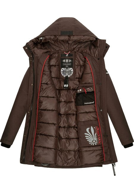 Navahoo Blizzardstorm giacca invernale da donna con cappuccio, dark choco