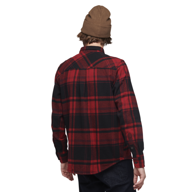 Black Diamond Project Flannel camicia di flanella da uomo, plaid rosso roccia-nero