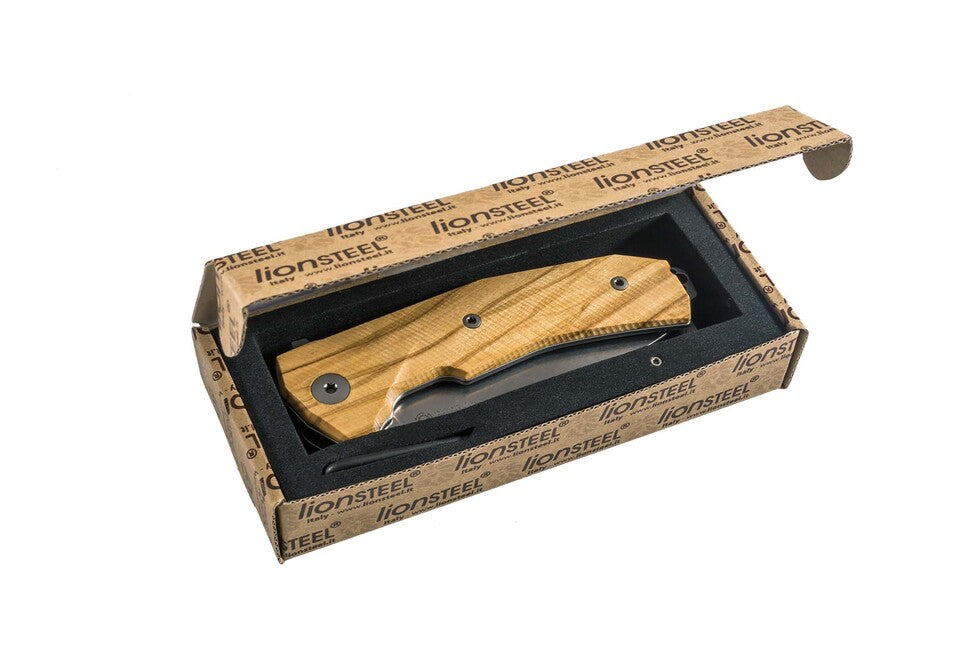 Lionsteel Coltello da tasca molto robusto con lama Sleipner KUR UL
