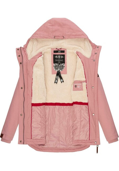 Marikoo BIKOO giacca invernale da donna con cappuccio, rosa cipria