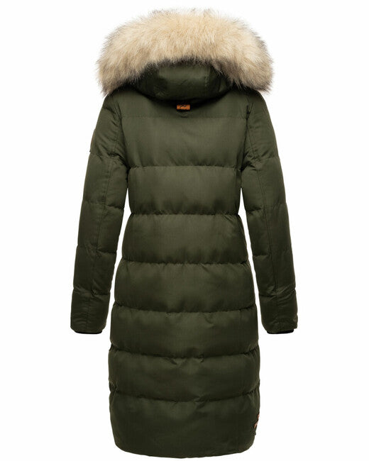 Marikoo Schneesternchen giacca invernale da donna con cappuccio, oliva