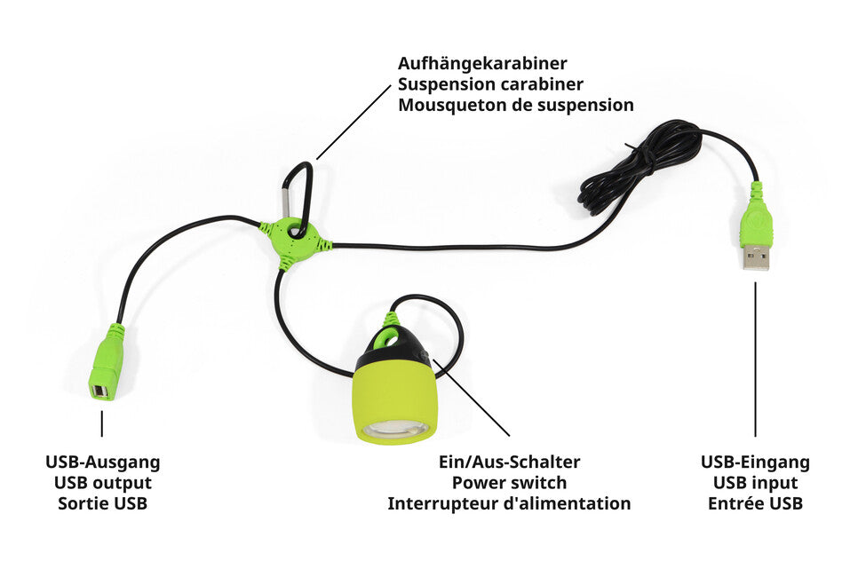 Origin Outdoors Lampada LED collegabile 200 lumen bianco caldo, giallo-verde