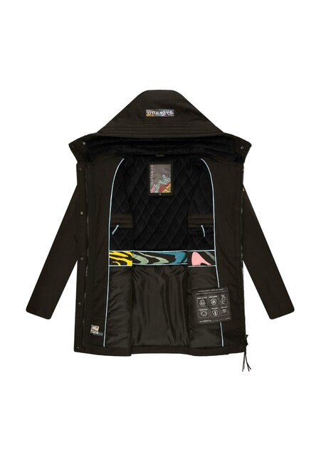 Navahoo Eishauch parka invernale da donna con cappuccio, nero