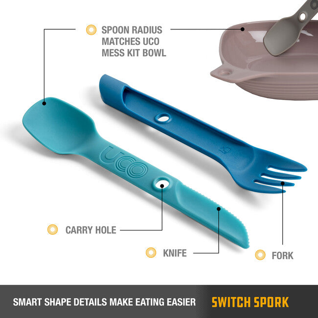 UCO Switch Spork set di posate classiche, blu