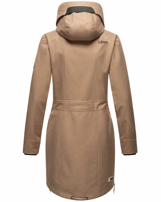 Marikoo Racquelle giacca softshell da donna con cappuccio, grigia tortora