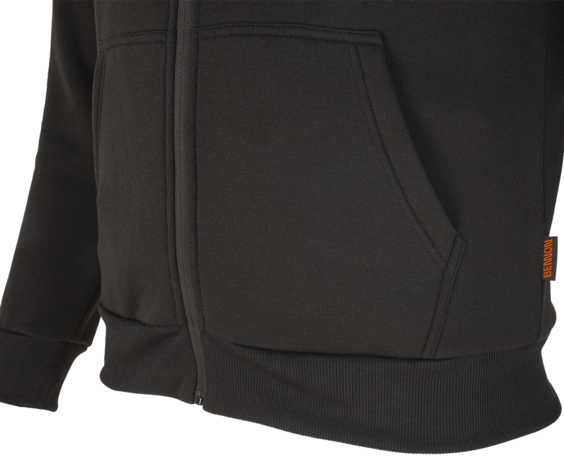 BENNON Adamos felpa con cappuccio con zip, nera