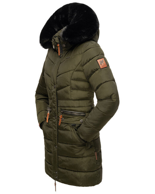 Navahoo Paula parka invernale con cappuccio da donna, oliva scura w. BF