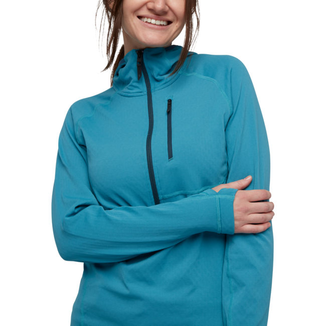 Black Diamond Coefficient felpa da donna con cerniera, blu ceruleo