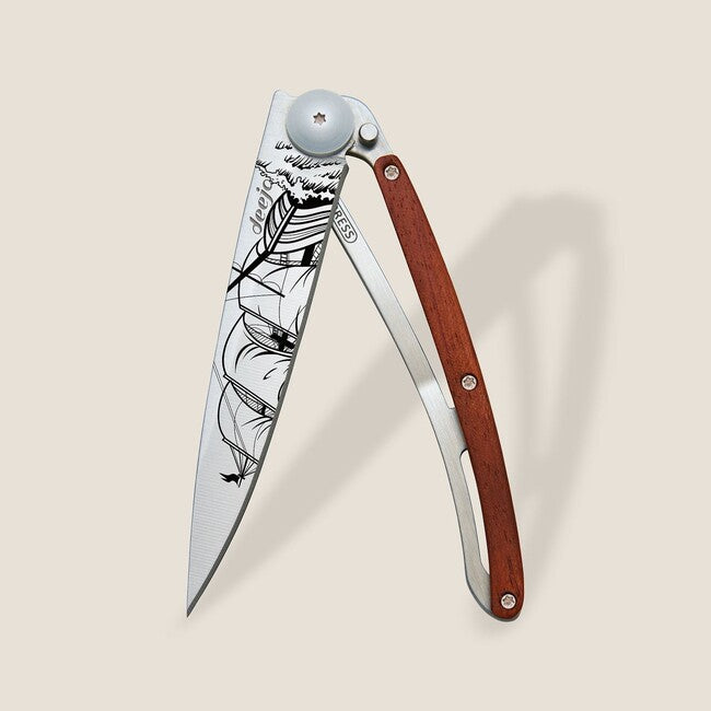 Deejo Coralwood coltello pieghevole Tattoo Corsair