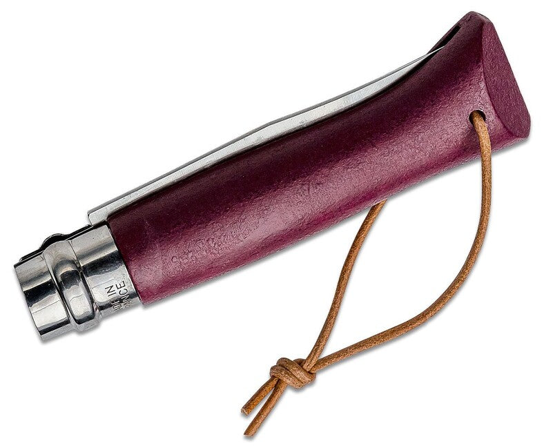 Opinel VRI N°08 Trekking Folding Knife, Burgundy