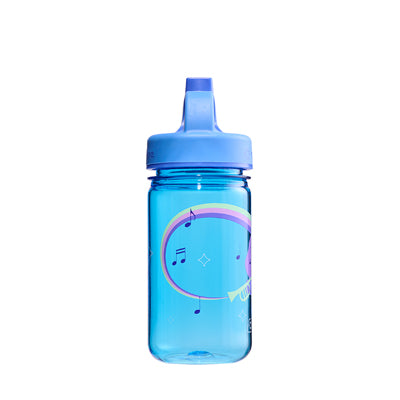 Nalgene Grip-n-Gulp biberon 0,35 l con coperchio blu, ippopotamo musicale