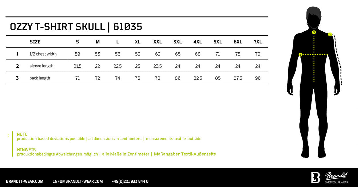 Brandit Ozzy Maglietta Skull, nero