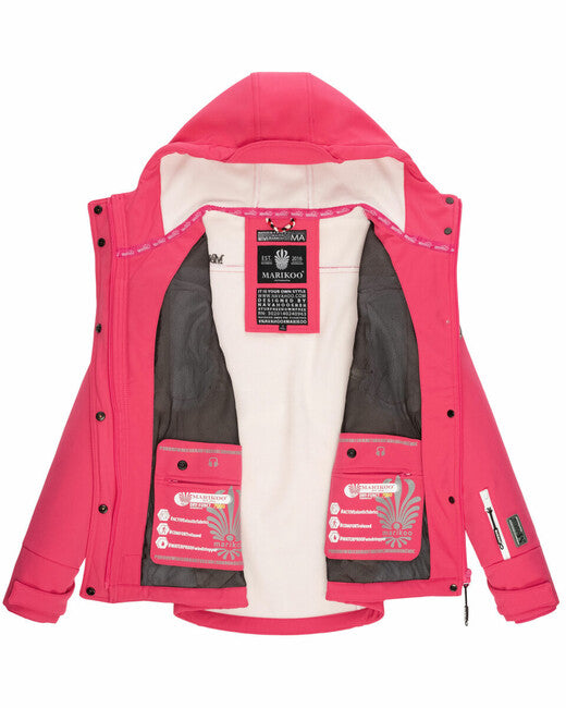 Marikoo Kleinezicke giacca transitoria da donna con cappuccio, rosa