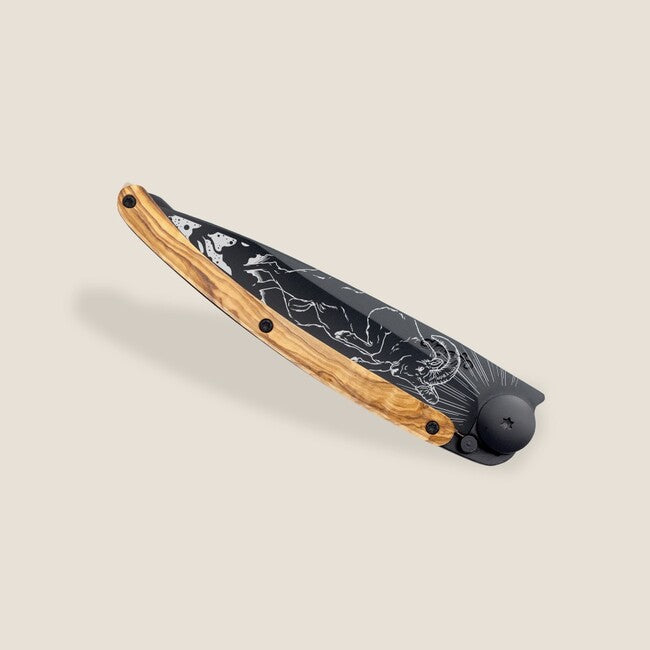 Deejo Tattoo in legno d'ulivo nero Ariete, black