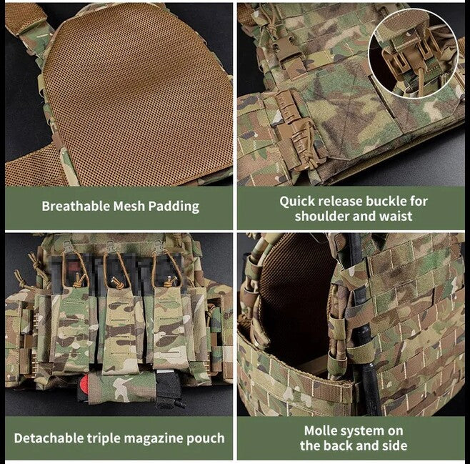 DRAGOWA Tactical Raven gilet tattico, cp nero