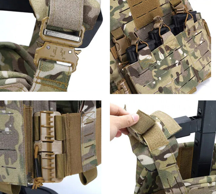 DRAGOWA Tactical Gilet con fibbia a sgancio rapido, nero