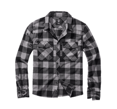 Brandit Check camicia a maniche lunghe, nero+carbone