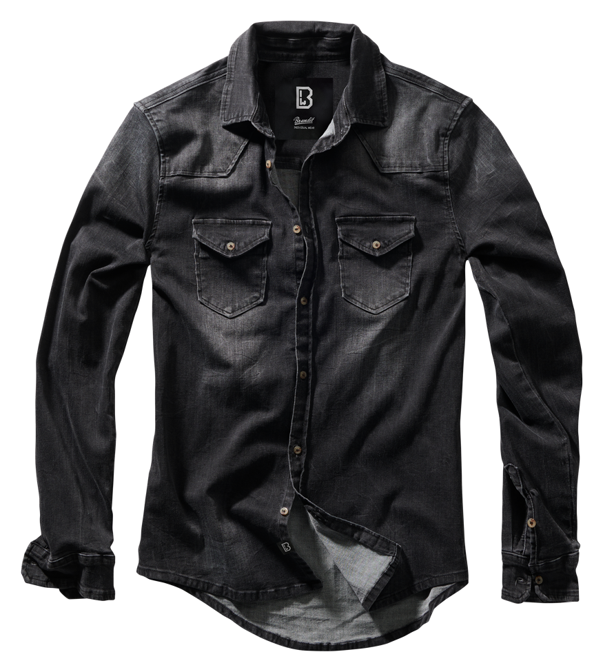 Brandit Riley denim košeľa, čierna