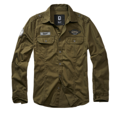 Brandit Luis Vintage camicia a maniche lunghe, oliva