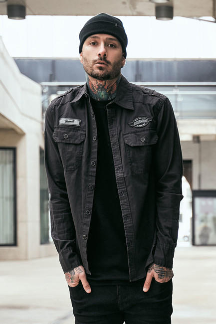 Brandit Luis - camicia vintage, nero