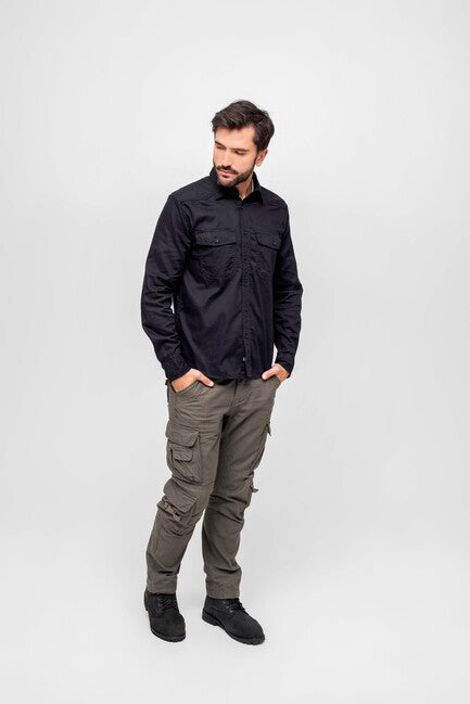 Brandit Flanellshirt camicia, nero