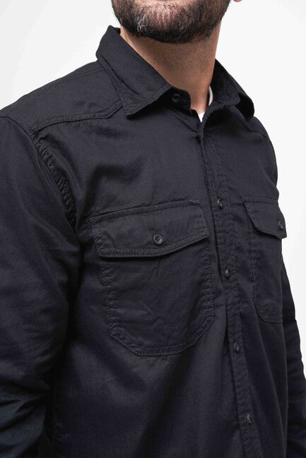 Brandit Flanellshirt camicia, nero